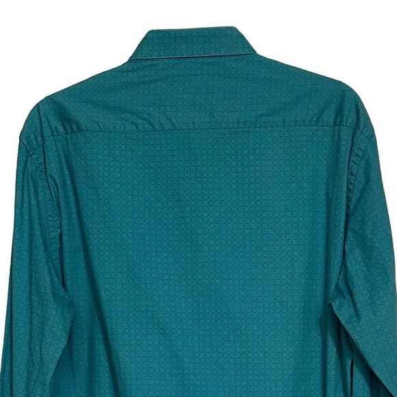 English Laundry Button-Up Shirt Men's Sz L Collared Circular Print Long Sleeves - Picture 6 of 11